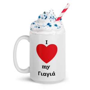 Γιαγιά White glossy mug